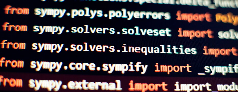 IT business. Python code computer screen. Mobile application design Concept.