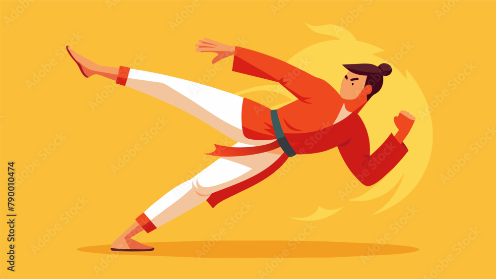 Poster increased flexibility allows martial artists to exee complex and dynamic moves adding fluidity and g