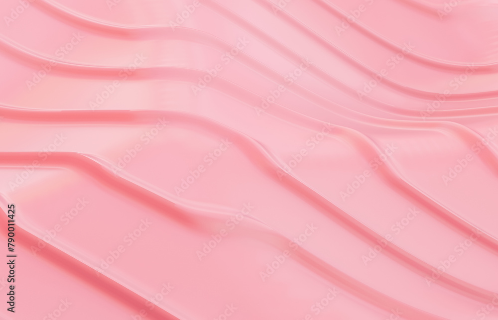Poster Abstract luxury pink geometric line curve shape background. 3d rendering.