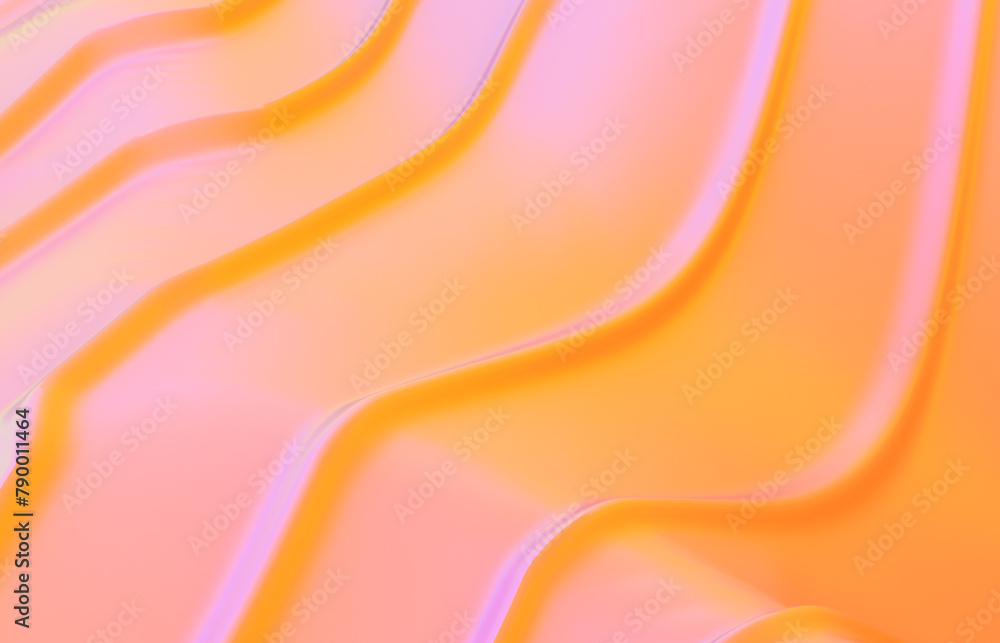 Aufkleber Abstract vivid summer geometric line curve shape background. 3d rendering.