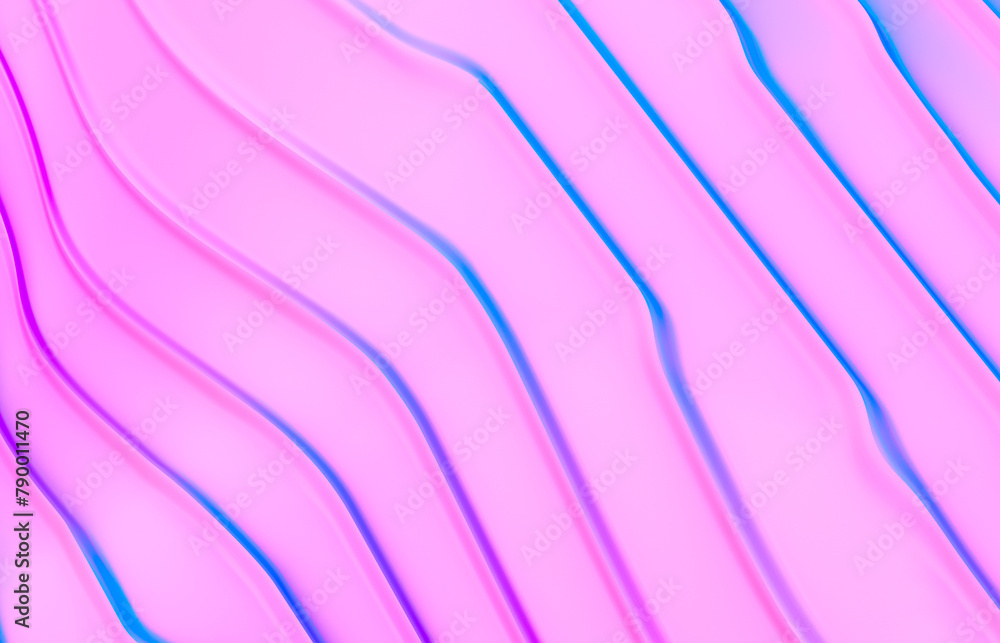Poster Abstract vivid summer geometric line curve shape background. 3d rendering.