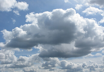 Fototapeta na wymiar Cumulus clouds on a blue sky background