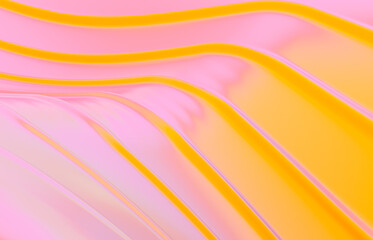 Abstract vivid summer geometric line curve shape background. 3d rendering.