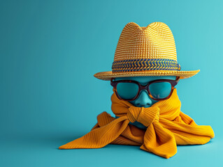 summer hat with sunglasses