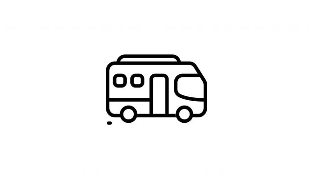 School Bus animated icon with alpha channel. Perfect for project and presentations