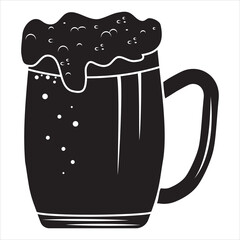 Beer in a mug, vector isolated illustration on a white background
