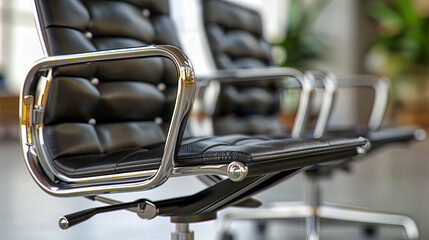 Modern Business Lounge with Sleek Chairs and Stylish Decor, Comfortable and Professional Interior Design