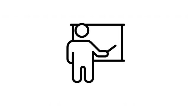 Teacher animated icon with alpha channel. Perfect for project and presentations