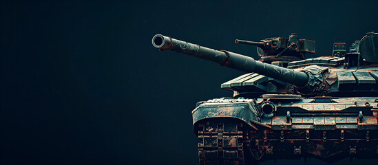 Military tank with copy space