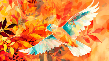 Stylized depiction of a peace dove