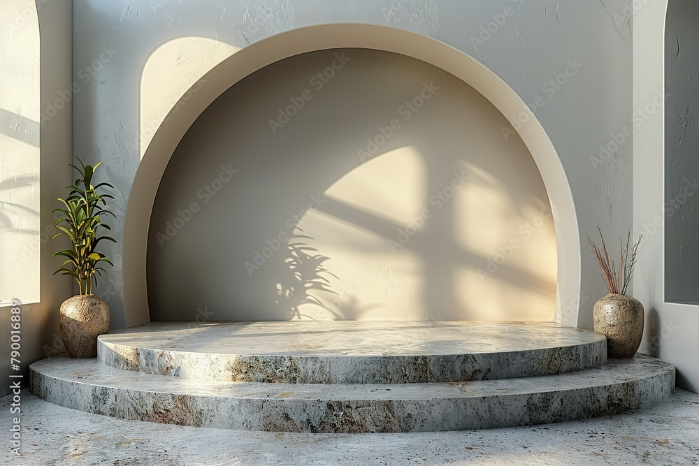 Poster empty pedestal product display scene for product placement 3d abstract copy space for text