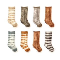 set of winter woolen striped socks сreated with Generative Ai