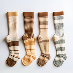 set of winter woolen striped socks сreated with Generative Ai