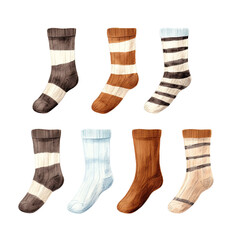 set of winter woolen striped socks сreated with Generative Ai
