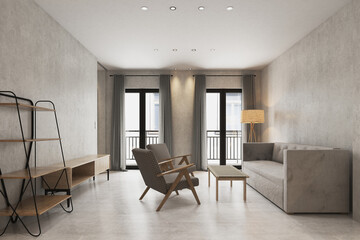 Modern living room interior design.