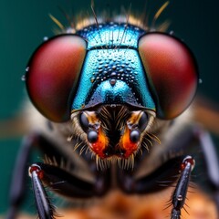 Extreme Close-up insect photograph blue fly
