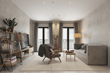 Modern living room interior design.