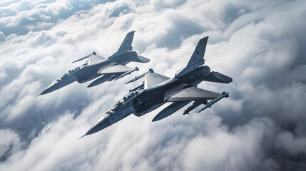 Military fighter jet planes take off on air force flight operation. Air defense. Military industry. Generative AI
