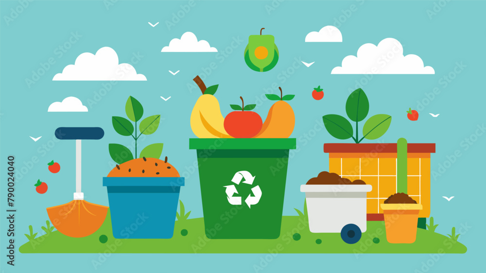 Poster a community composting program that collects food scraps and organic waste to create nutrientrich so