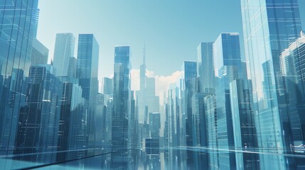 Futuristic City With Skyscrapers and Body of Water