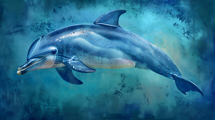 Fototapeta premium A dolphin in a shiny wetsuit. radiating agility with its sleek body and playful demeanor