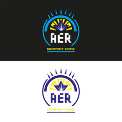 AER letter logo vector design on black and white color background AER letter logo icon design
