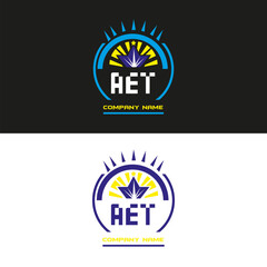 AET letter logo vector design on black and white color background AET letter logo icon design
