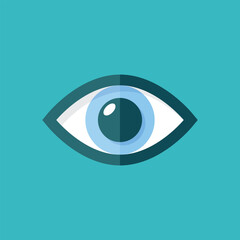 Human eye icon in flat style. Eyeball vector illustration on isolated background. Vision sign business concept. - 790025401