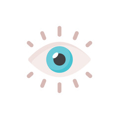 Human eye icon in flat style. Eyeball vector illustration on isolated background. Vision sign business concept. - 790025403