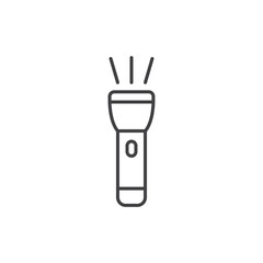 Flashlight icon in flat style. Electric lamp vector illustration on isolated background. Pocket lantern sign business concept. - 790025407