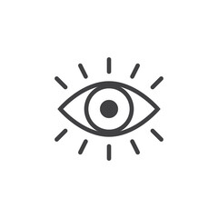 Human eye icon in flat style. Eyeball vector illustration on isolated background. Vision sign business concept. - 790025416