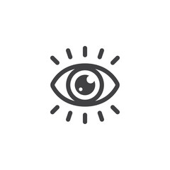 Human eye icon in flat style. Eyeball vector illustration on isolated background. Vision sign business concept. - 790025439