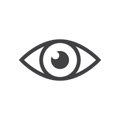 Human eye icon in flat style. Eyeball vector illustration on isolated background. Vision sign business concept. - 790025458