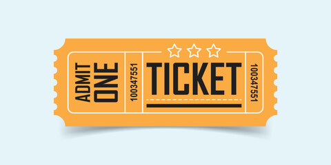 Ticket icon in flat style. Coupon vector illustration on isolated background. Voucher sign business concept. - obrazy, fototapety, plakaty