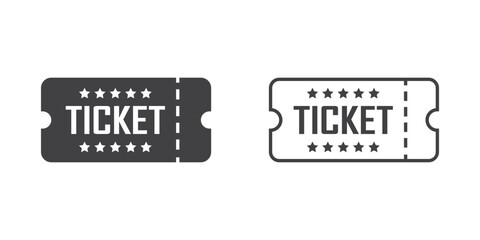 Ticket icon in flat style. Coupon vector illustration on isolated background. Voucher sign business concept. - 790025487
