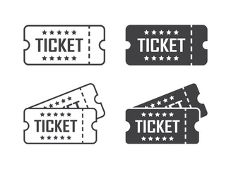 Ticket icons set in flat style. Coupon vector illustration on isolated background. Voucher sign business concept. - 790025493