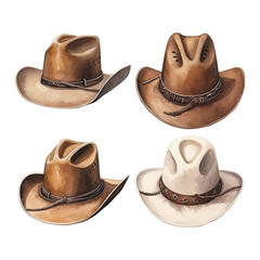 set of women's cowboy hats сreated with Generative Ai