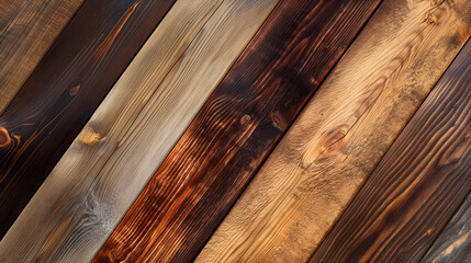Close-up of different types of hardwood, Wooden background, Brown wood texture	
