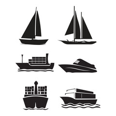 cargo ship icon vectors illustration