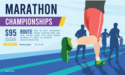 Great and unique vector editable marathon poster background design for your marathon championship event	
