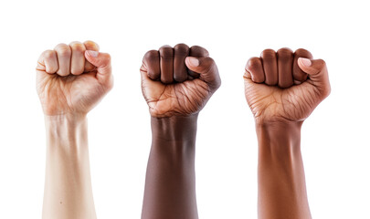 punhos erguidos pela luta contra o racismo
