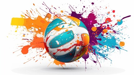 Abstract colorful illustration of a medicine ball on a white background