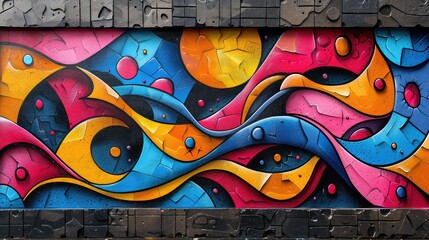 Abstract Colorful Urban Street Art Graffiti Style