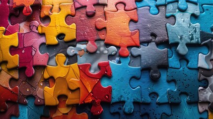 Colorful pieces puzzles background