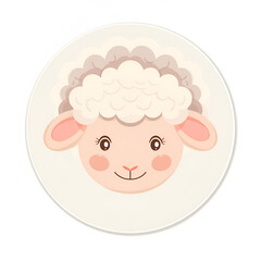 Fototapeta premium Cartoon white sheep