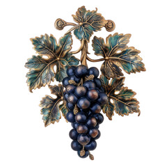 Fototapeta premium Grapes of Baroque Art isolated on transparent png.