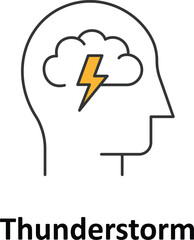 Thunderstorm Vector icon which can easily modify or edit