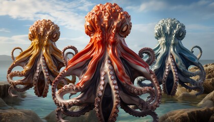 A fashionforward octopus, with an everchanging array of colorful skin patterns, launched a unique clothing line for sea creatures, inspired by the oceans natural beauty