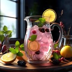 Fresh lemonade with mint