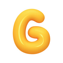 letter G. letter sign yellow color. Realistic 3d design in cartoon balloon style. Isolated on white background. vector illustration